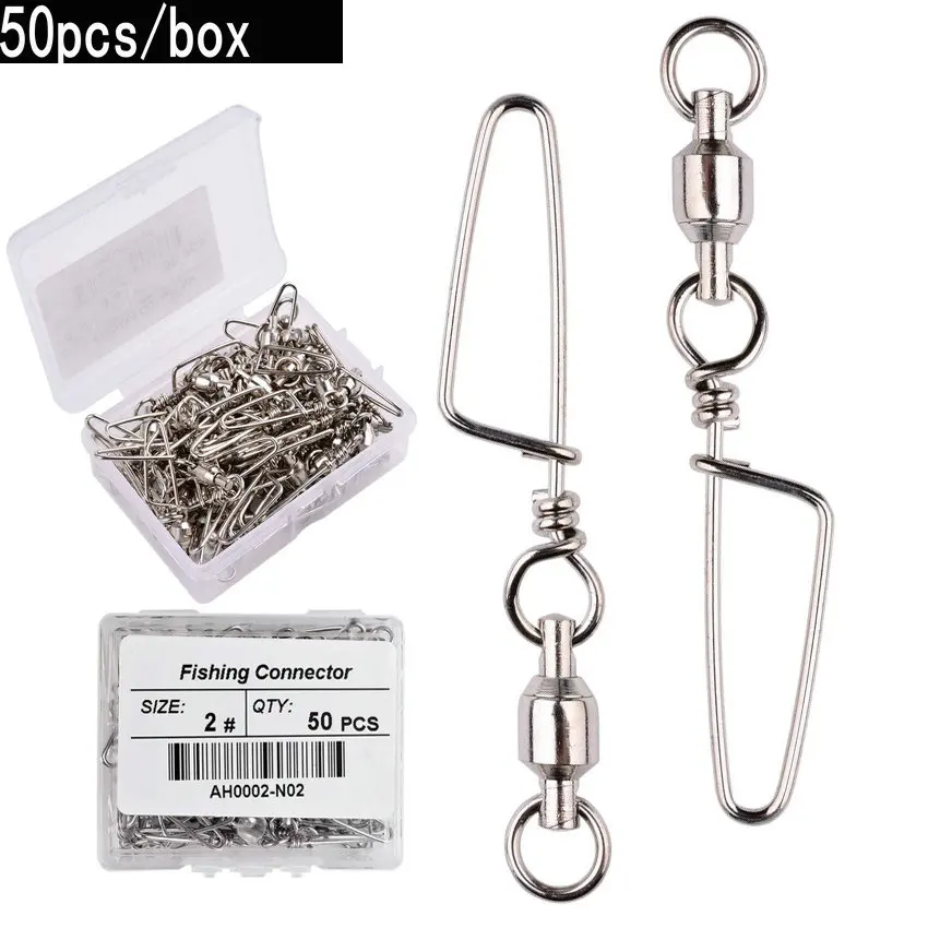 Fishing Hook Stainless Steel - 50 adet Balıkçılık Bilyalı Rulman Döner